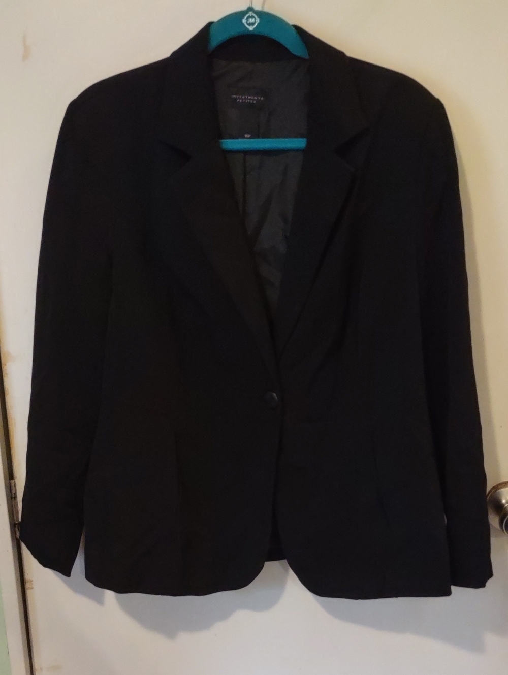Investments Petites Black Single-Button Women's Blazer